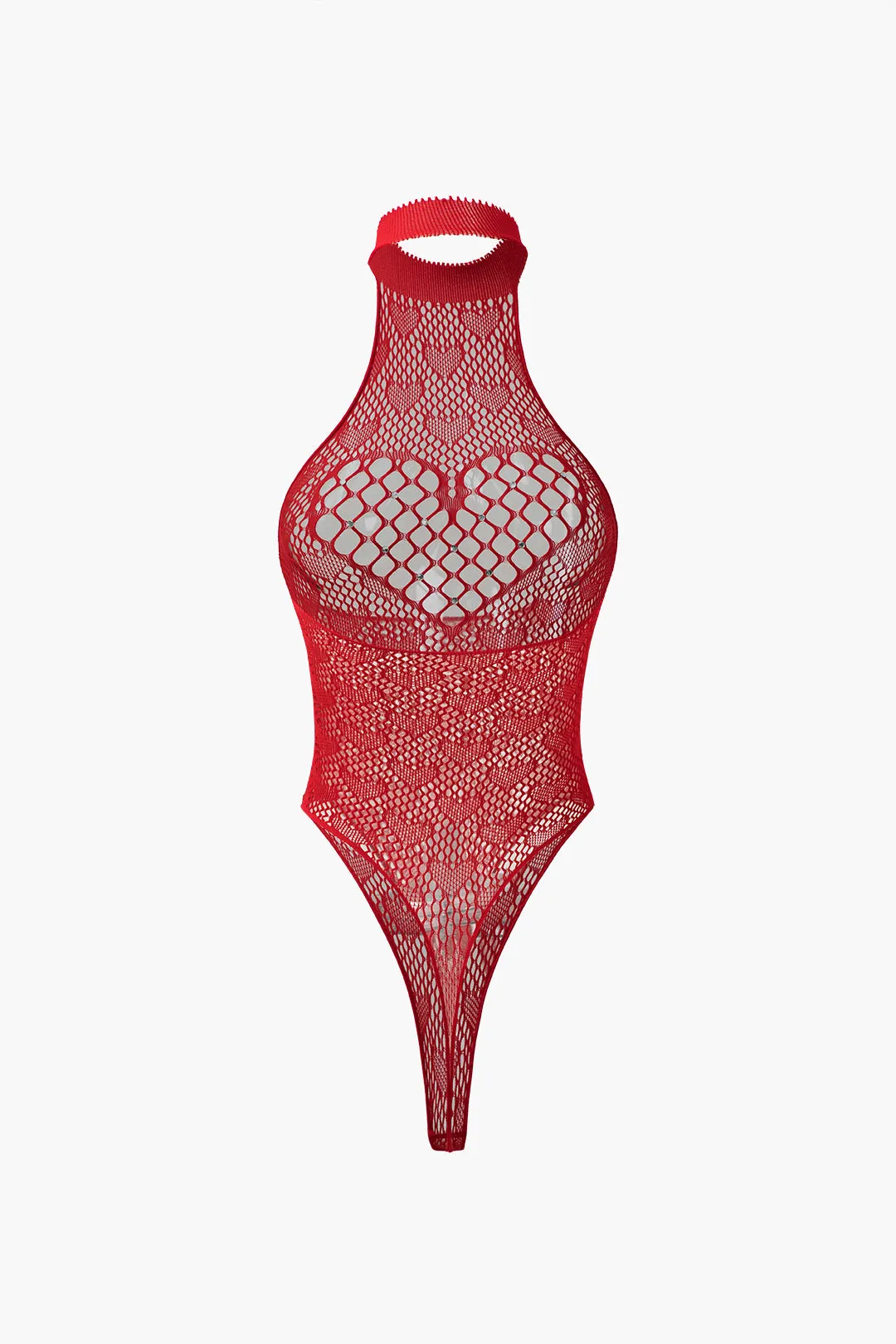 Solid mesh udskåret ren bodysuit sold by Micas product image thumbnail 2