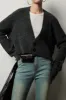 Solid Knit Button Asymmetrical Cardigan sold by Micas