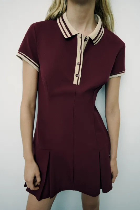 Color Block Collar Button Sweater Dress sold by Micas