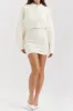 Solid Knit Button Cardigan And Mini Dress Set sold by Micas