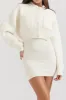 Solid Knit Button Cardigan And Mini Dress Set sold by Micas
