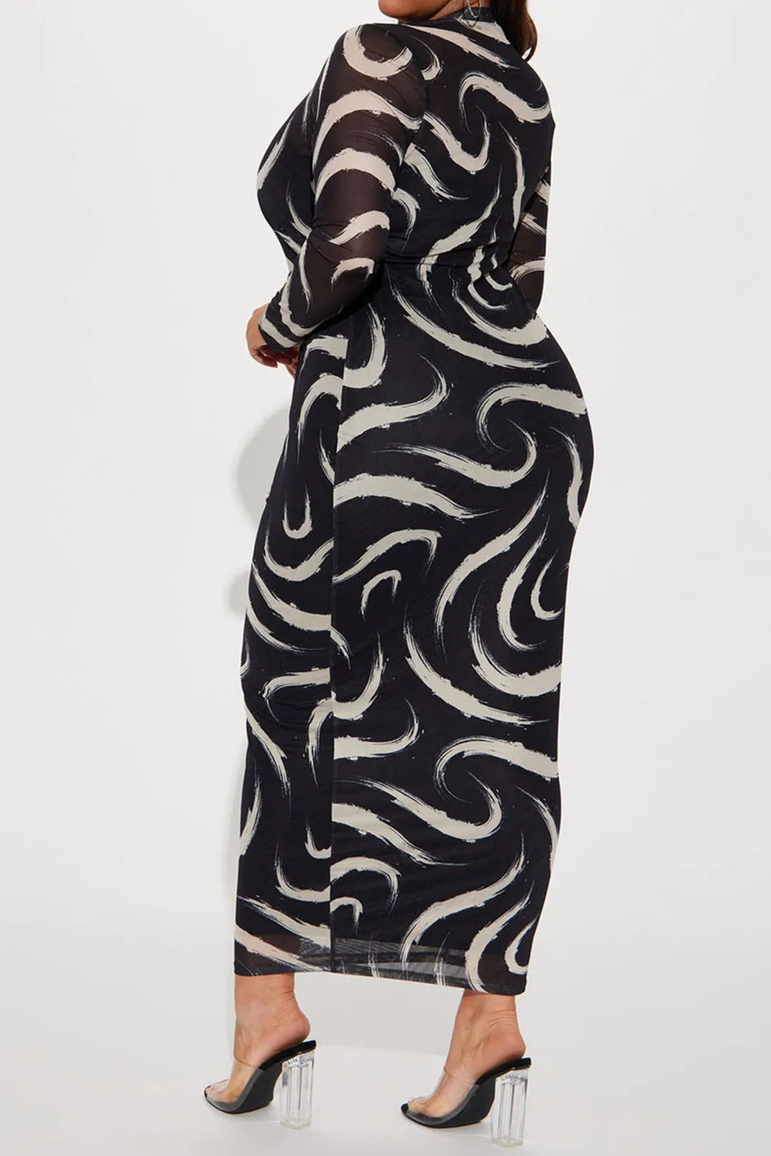 Plus Size Abstract Print Artistic Print Midi Dress sold by Micas product image thumbnail 3