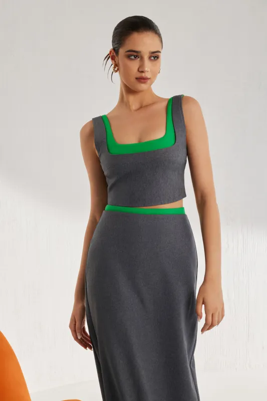 Color Block Cami Top And Skirt Set sold by Micas