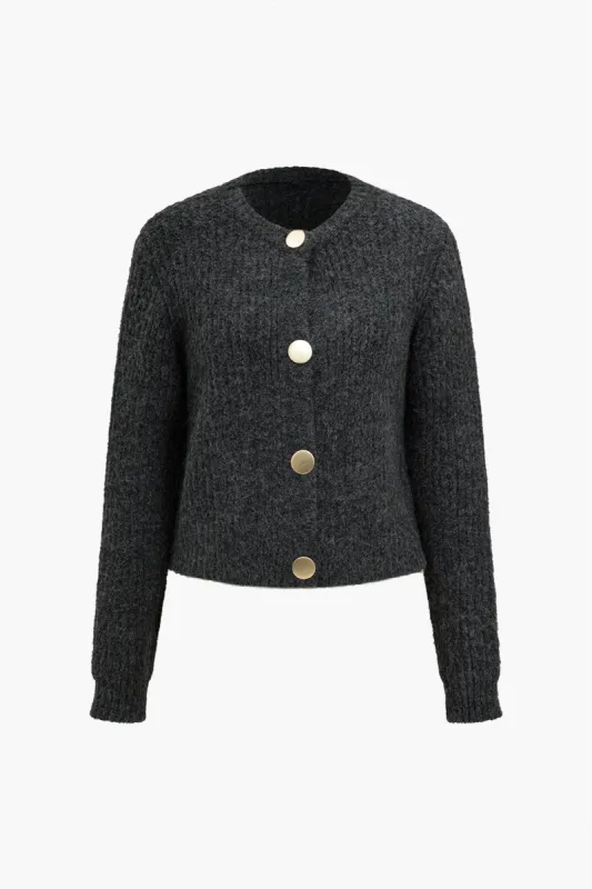 Sweater cardigan med solid knap sold by Micas