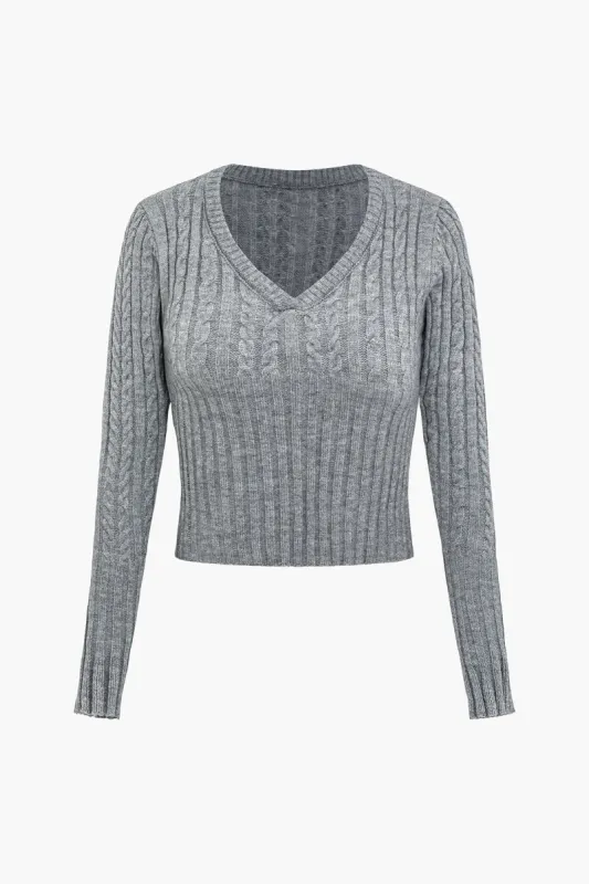 Solid Sweater Long-Sleeve Top made by Micas