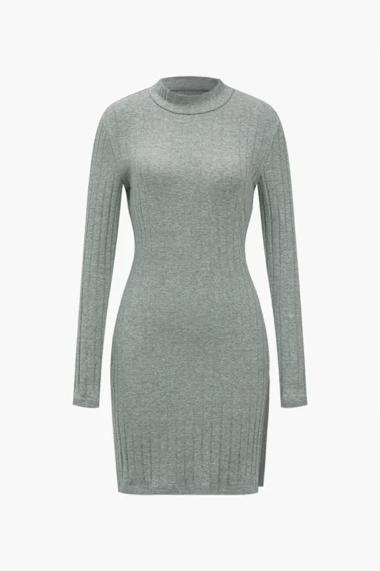 Solid spalte langærmet mini kjole sold by Micas