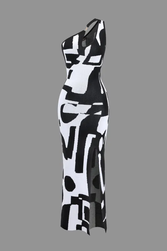 Kontrast udskåret slids sweater kjole sold by Micas