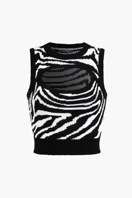 Zebra Cut Out strikvest sold by Micas