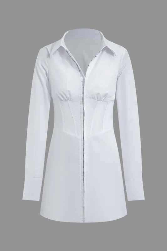 Solid korset langærmet minikjole sold by Micas