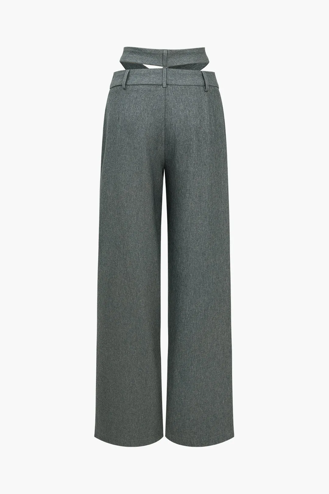 Solid Crossed Tie Wide Leg Trousers sold by Micas product image thumbnail 4