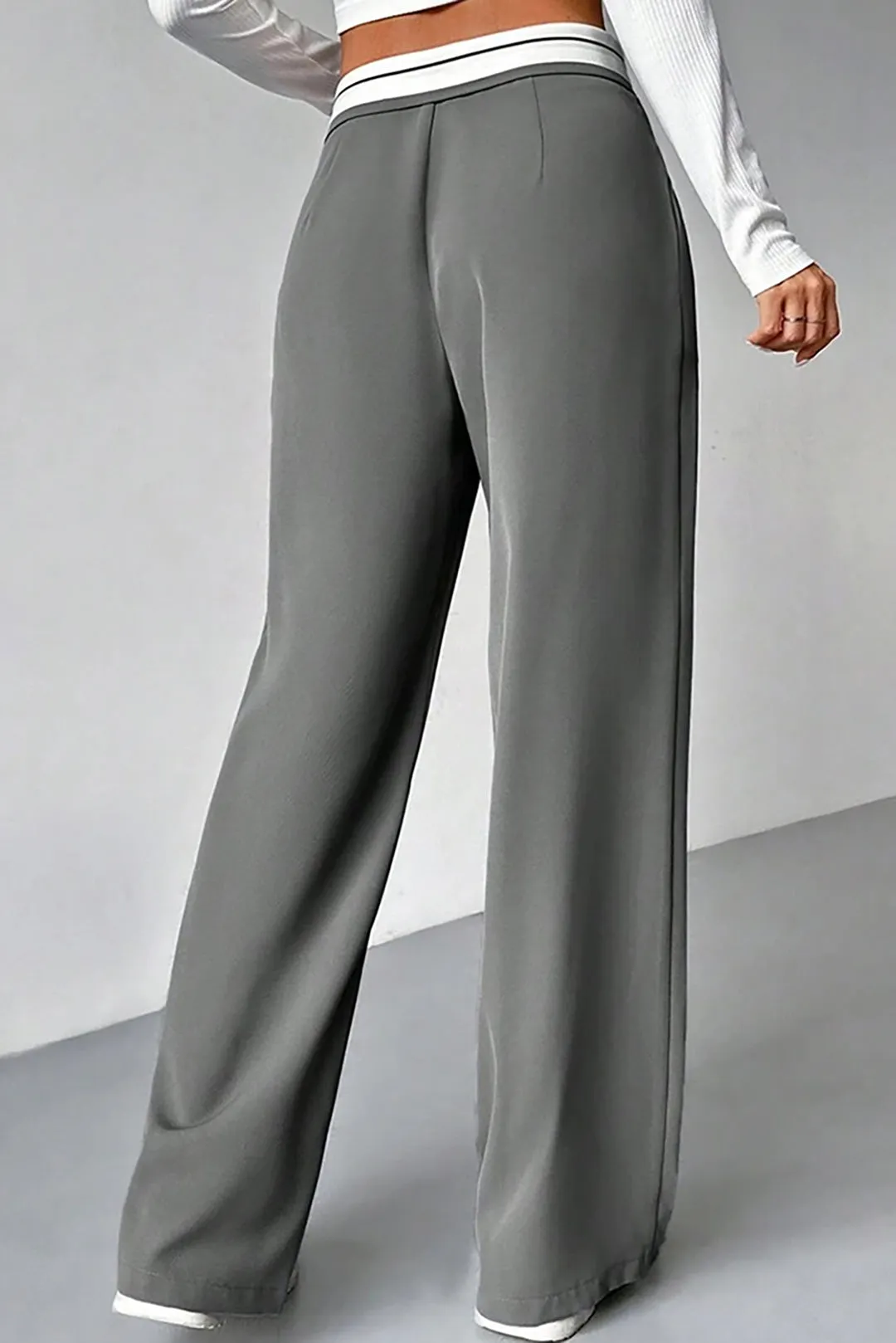 Color Block Wide Leg Trousers sold by Micas product image thumbnail 5