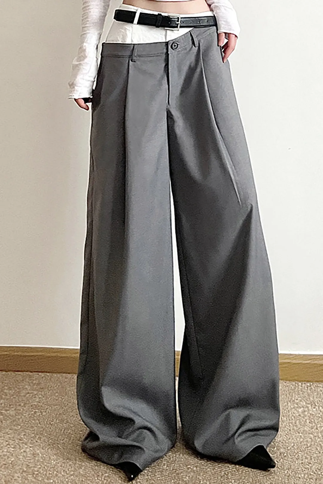 Patchwork Wide Leg Pants sold by Micas product image thumbnail 4