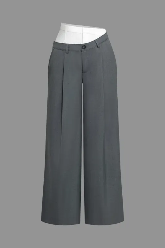 Patchwork Wide Leg Pants sold by Micas