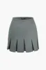 Solid Ruched Mini Skirt sold by Micas