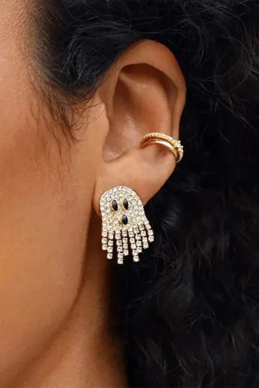 Diamond Ghost Pendant Earrings sold by Micas