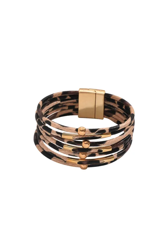 Leopard Print Multi-Layer Bracelet sold by Micas