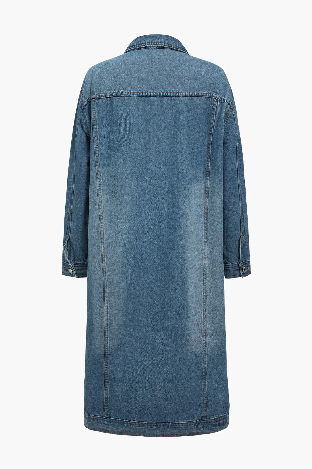Solid Denim Button Long Sleeve Coat sold by Micas product image thumbnail 2