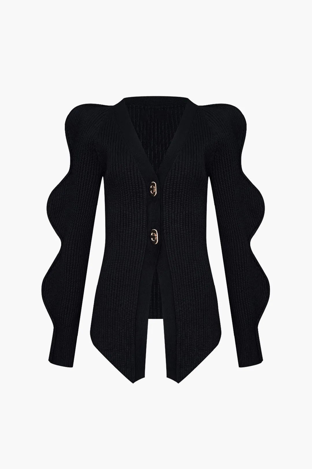 Solid strik cardigan med knap sold by Micas