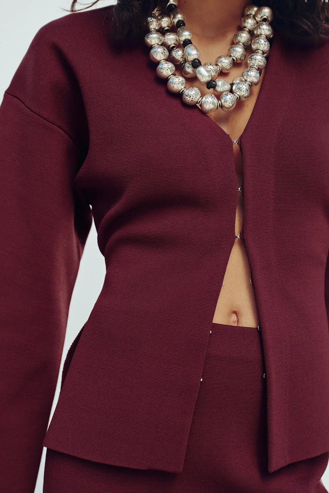 Basic Solid Knit V-Neck Long Sleeve Cardigan sold by Micas product image thumbnail 4