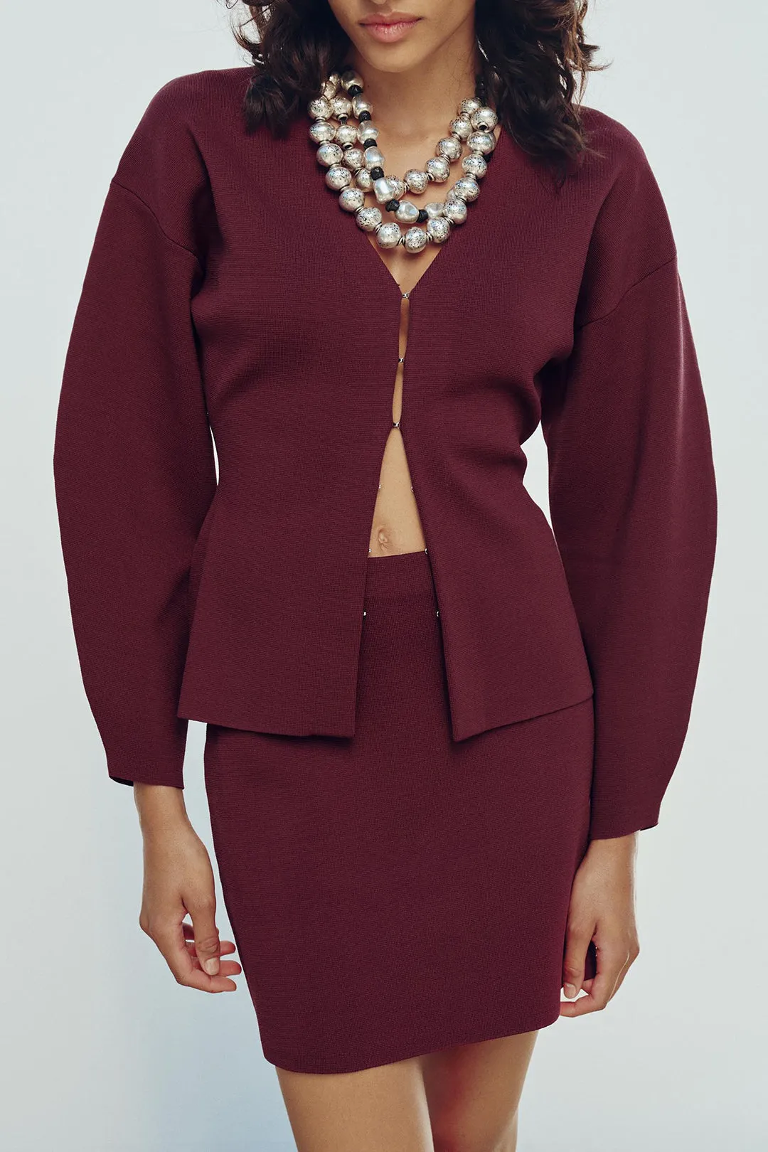 Basic Solid Knit V-Neck Long Sleeve Cardigan sold by Micas product image thumbnail 3