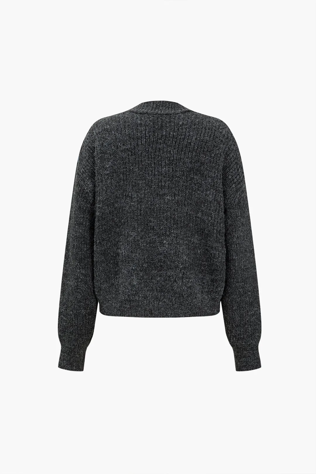 Patchwork Denim Strik Color Block Button Asymmetrisk Pocket Cardigan sold by Micas product image thumbnail 5