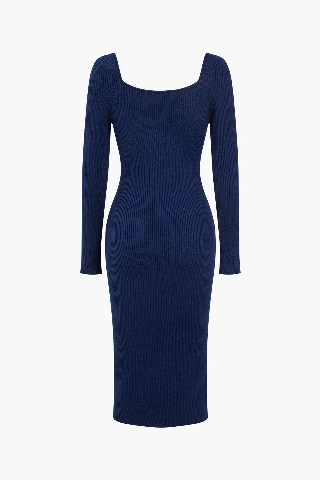 Midikjole i solid strik med knap sold by Micas product image thumbnail 3