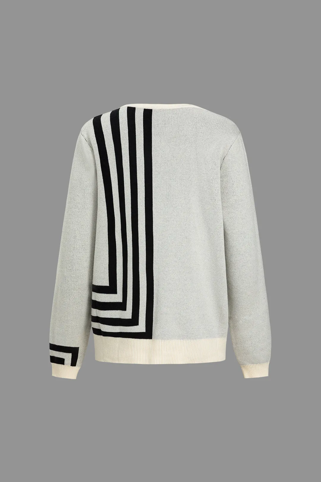 Farveblokprintstrik top og bukser sæt sold by Micas product image thumbnail 4