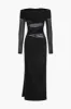 Solid Sheer Off-Shoulder Maxi Dress sold by Micas