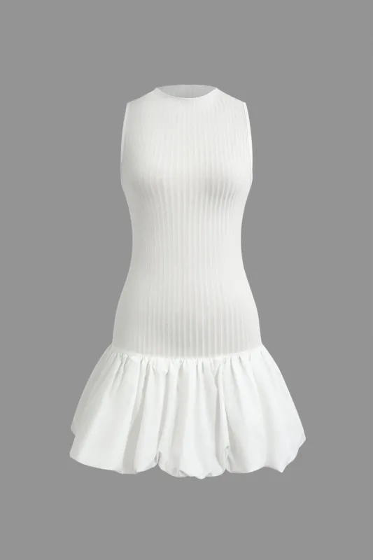 Solid Backless Ruffle Mini Dress sold by Micas