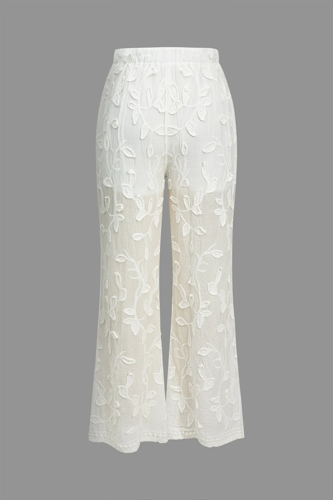 Solid Jacquard Wide Leg Trousers sold by Micas product image thumbnail 2