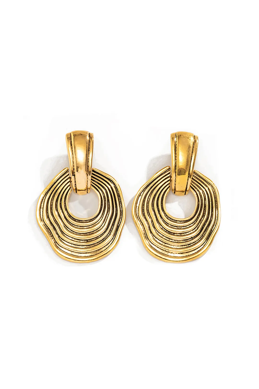 Exaggerated Geometric Textured Earrings sold by Micas product image thumbnail 4