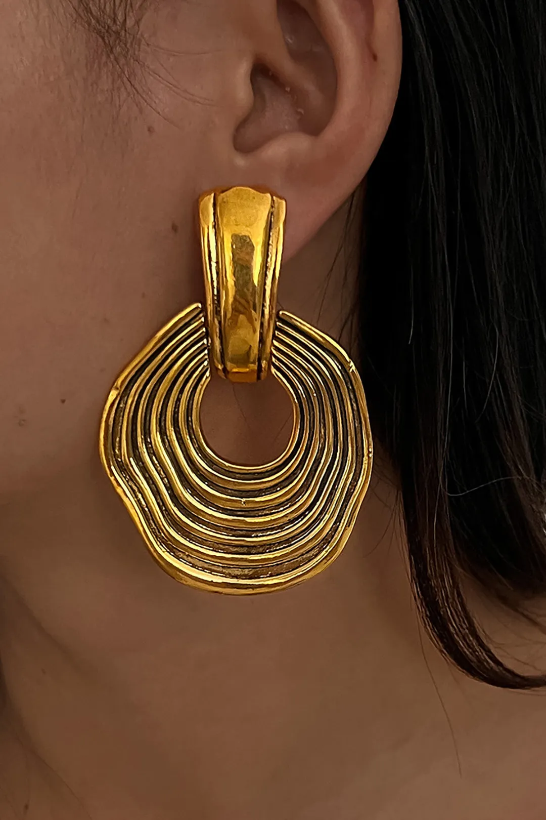 Exaggerated Geometric Textured Earrings sold by Micas product image thumbnail 2