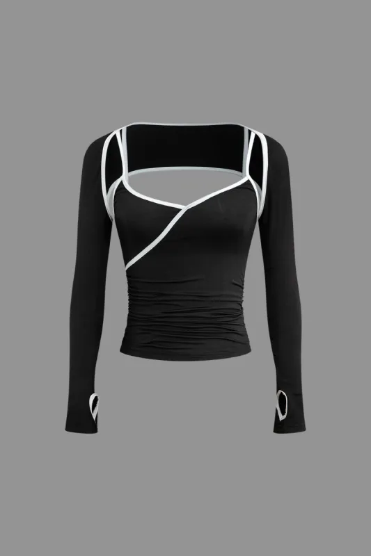 Color Block Long-Sleeve Top sold by Micas