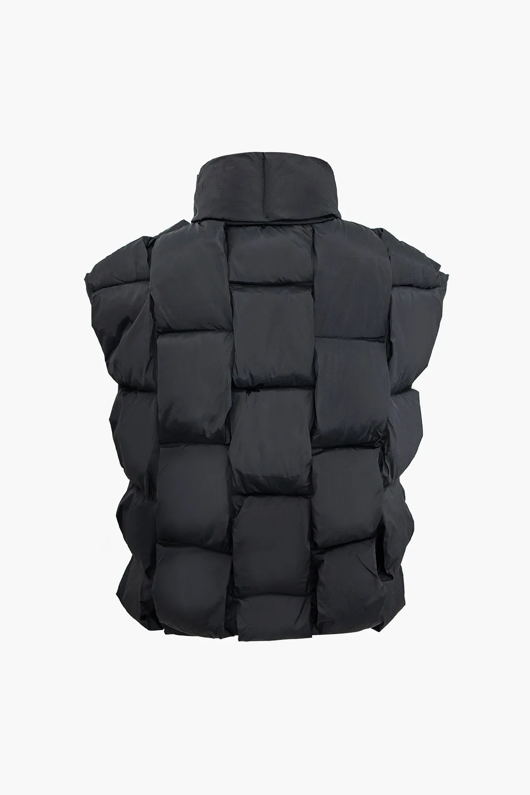 Solid Zipper Puff Mock Neck Vest sold by Micas product image thumbnail 2