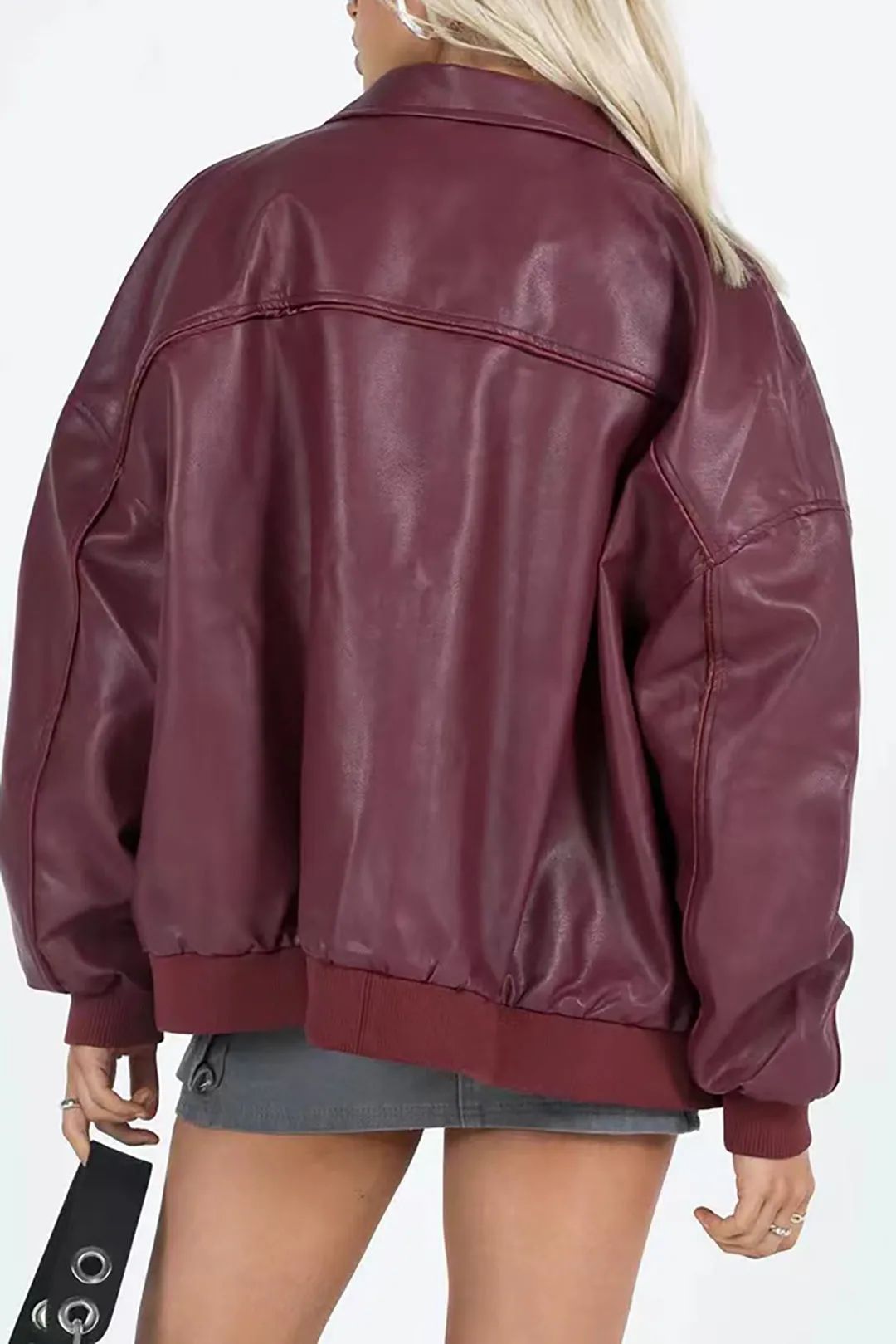 Plus Size lynlåsjakke i imiteret læder sold by Micas product image thumbnail 3