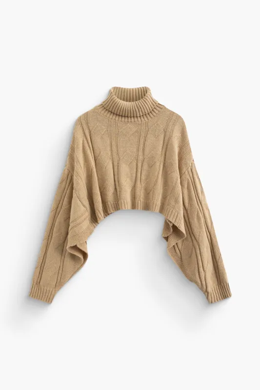 Basic solid strik mock hals langærmet top sold by Micas