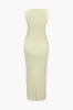 Solid Cut Out Shell Decoration Midi-kjole sold by Micas