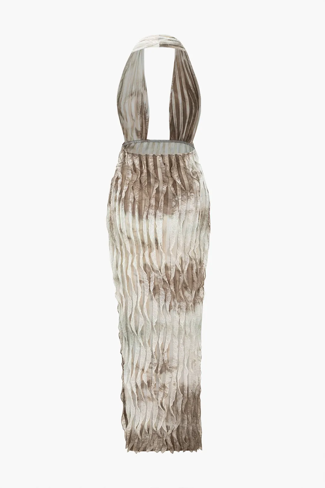 Tie farvestof udskriv rygfri ruffle maxi kjole sold by Micas product image thumbnail 2