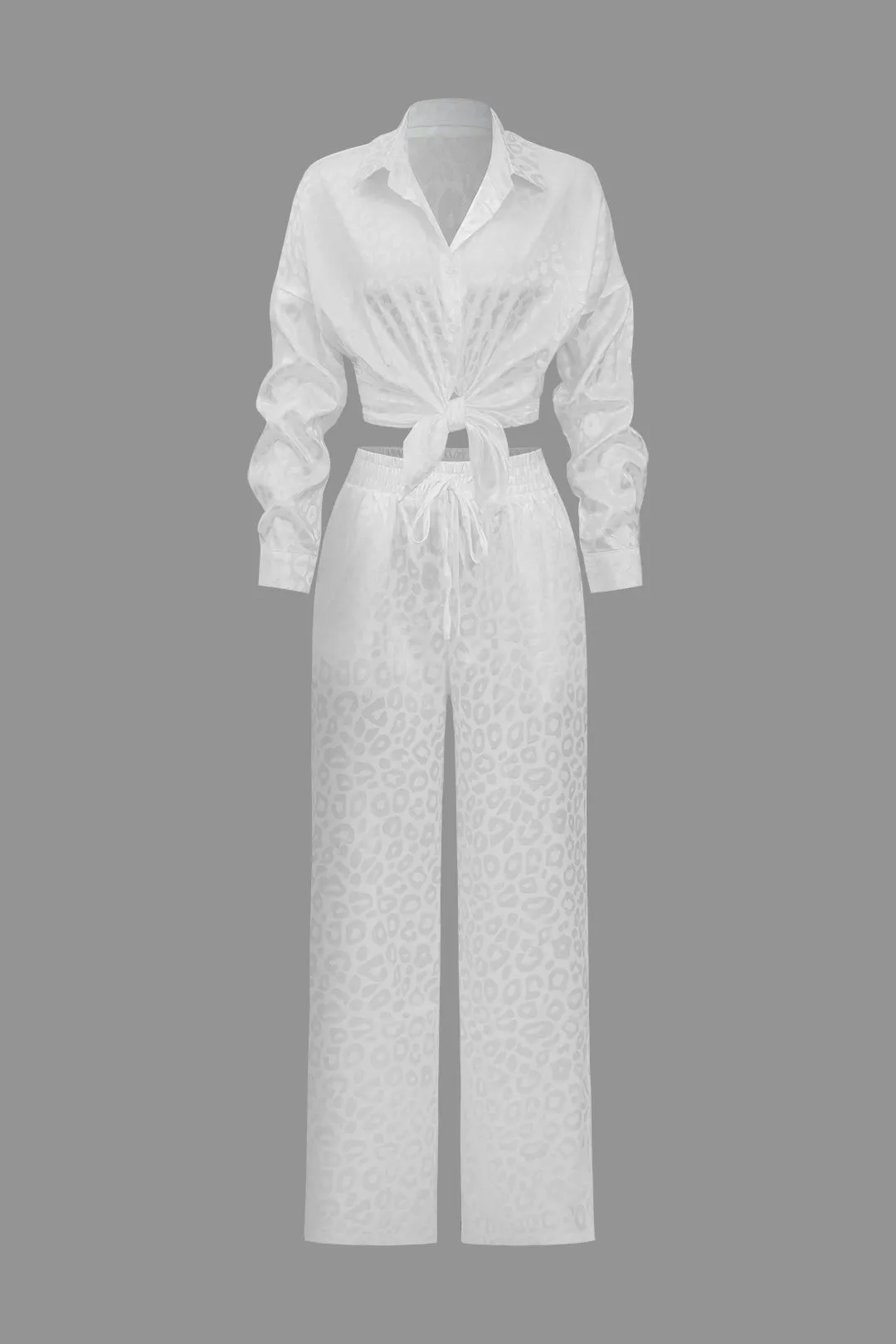 Leopard print løse langærmede buksesæt sold by Micas