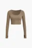 Basic solid langærmet top og shorts sæt sold by Micas