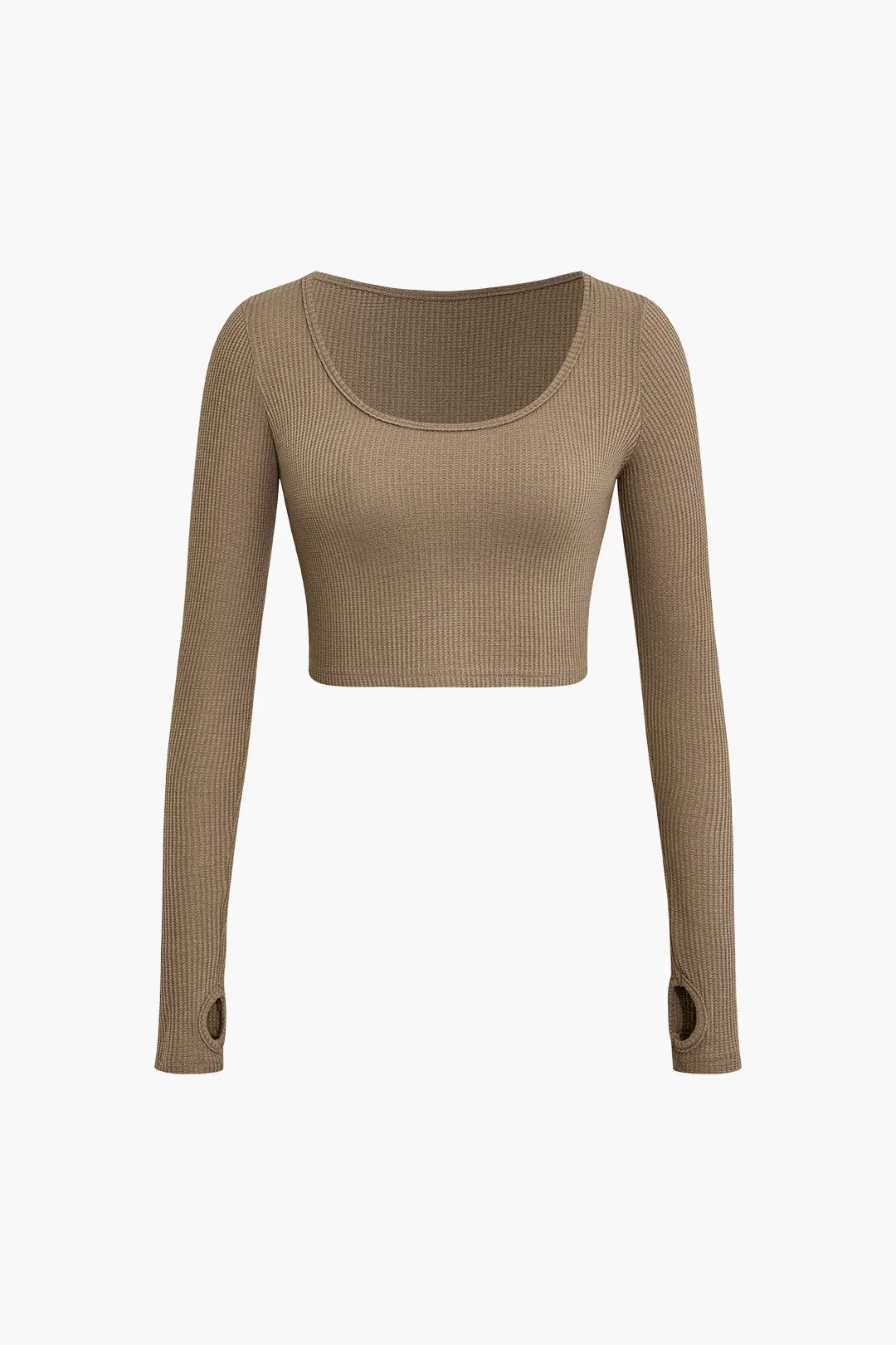 Basic solid langærmet top og shorts sæt sold by Micas product image thumbnail 2