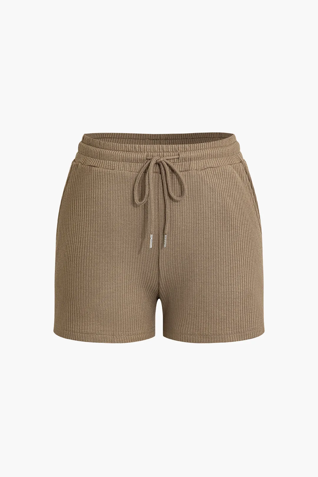 Basic solid langærmet top og shorts sæt sold by Micas product image thumbnail 3