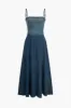 Ombre Print Denim Washed Flosset Slip Maxikjole sold by Micas