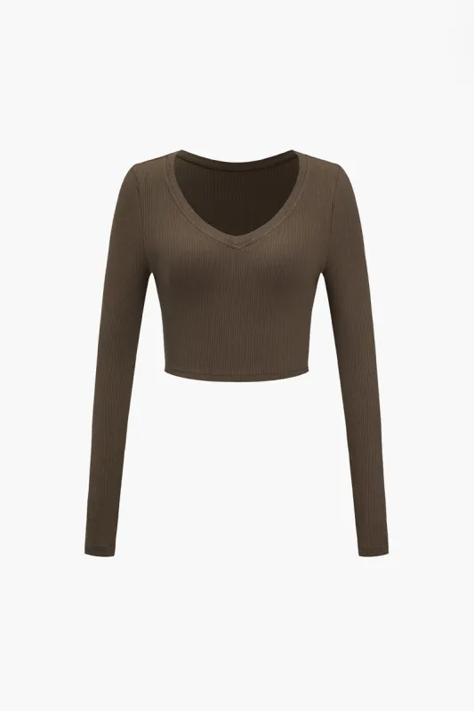 Basic Solid Knit Long-Sleeve Top sold by Micas