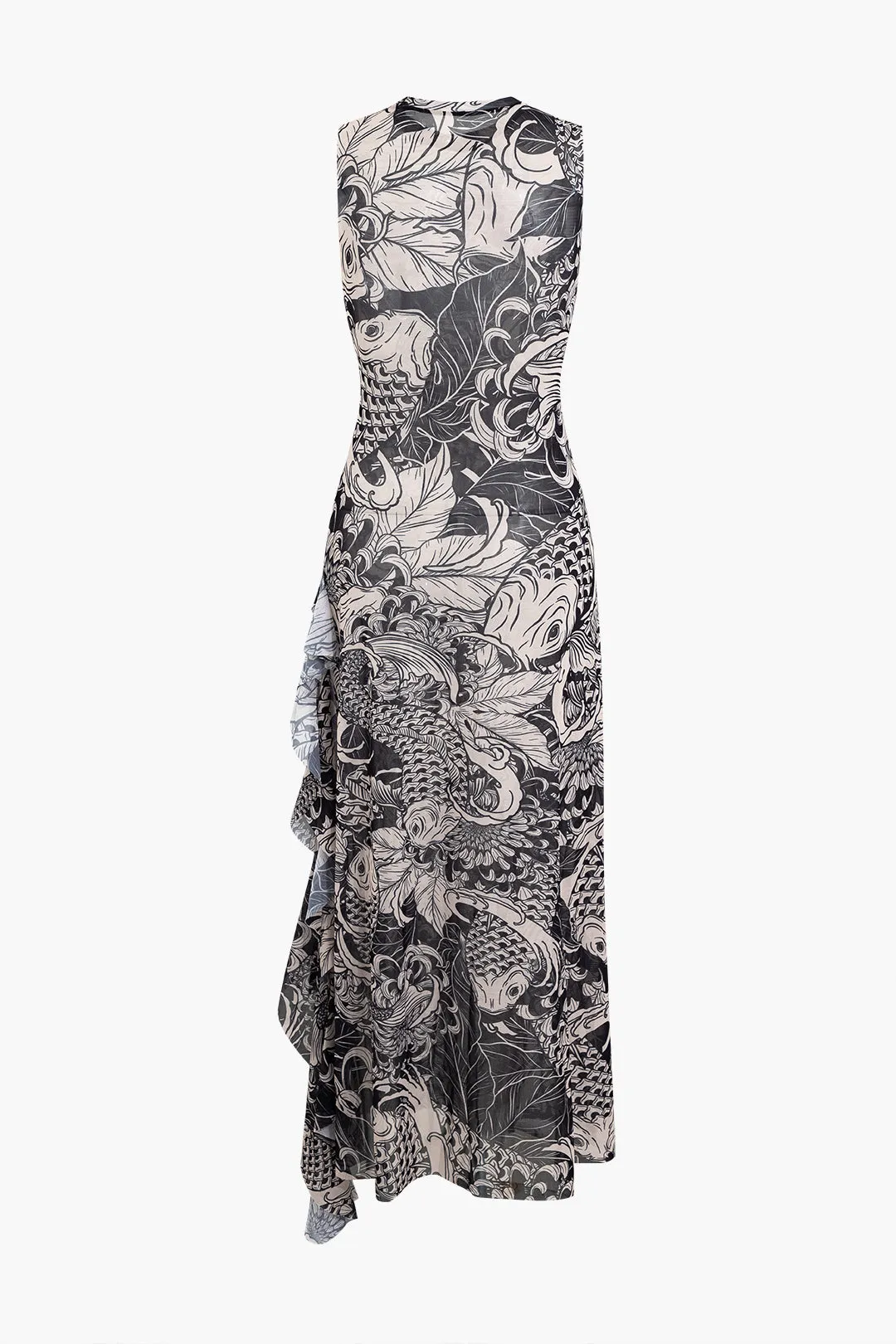Koi Print Split Maxi Dress sold by Micas product image thumbnail 2