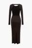 Solid Ruched Slit Long Sleeve Maxi Dress sold by Micas