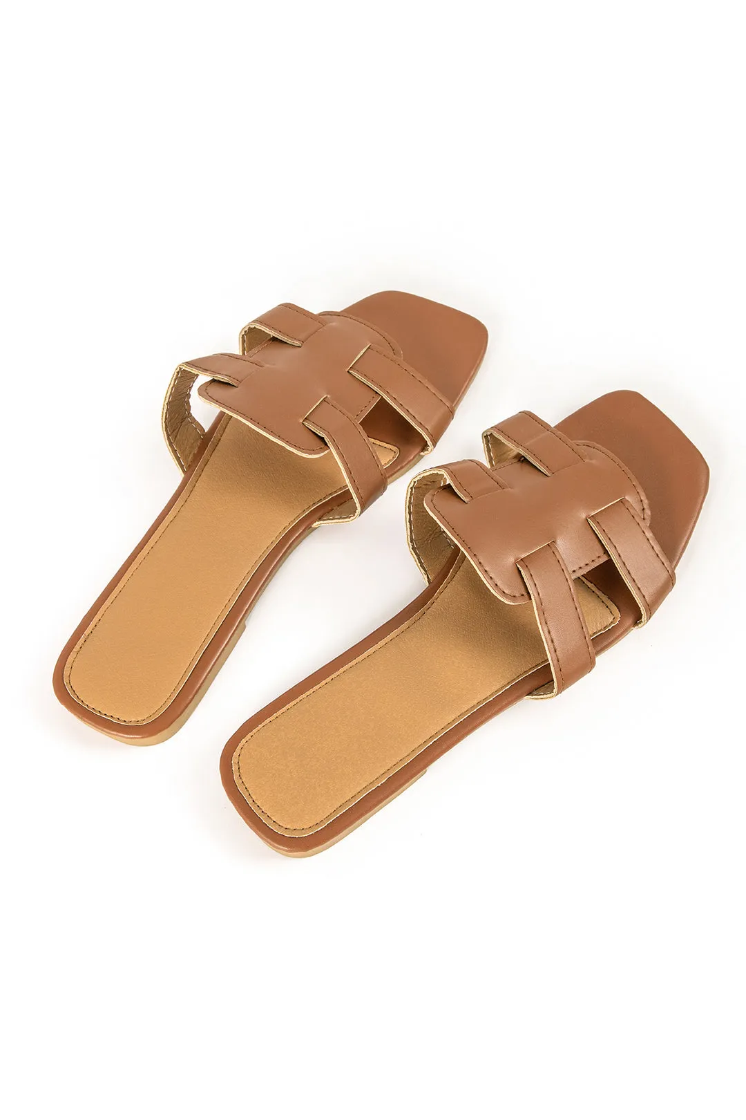 Imiteret læder korsrem åben tå sandaler med lav hæl sold by Micas product image thumbnail 2