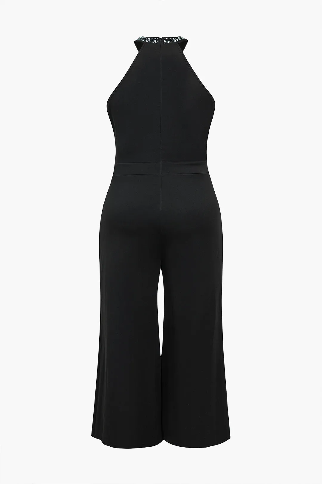 Plus Size Rhinestone Cut Out Zipper Jumpsuit sold by Micas product image thumbnail 2