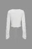 Solid Cut Out Tie Up Long-Sleeve Top sold by Micas