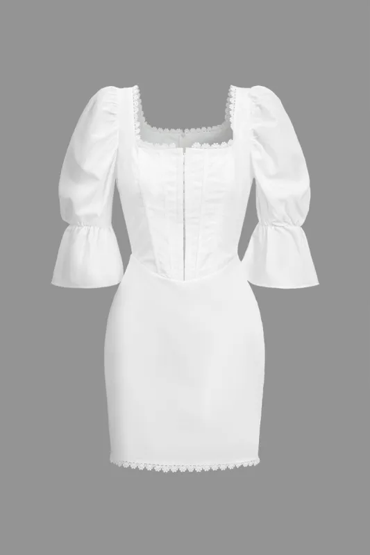 Solid Corset Hood And Eye Midi Dress sold by Micas